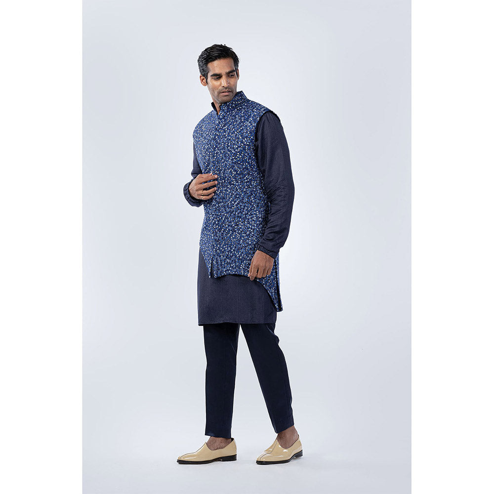 Arjun Kilachand Shaded Threadwork and Bead Embroidered Bundi (Set of 3)