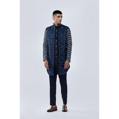 Arjun Kilachand Deconstructed Open Long Bundi (Set of 3)