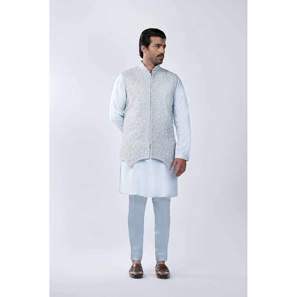 Arjun Kilachand Resham Thread and Silver Bead Emb Bundi (Set of 3)