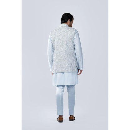 Arjun Kilachand Resham Thread and Silver Bead Emb Bundi (Set of 3)