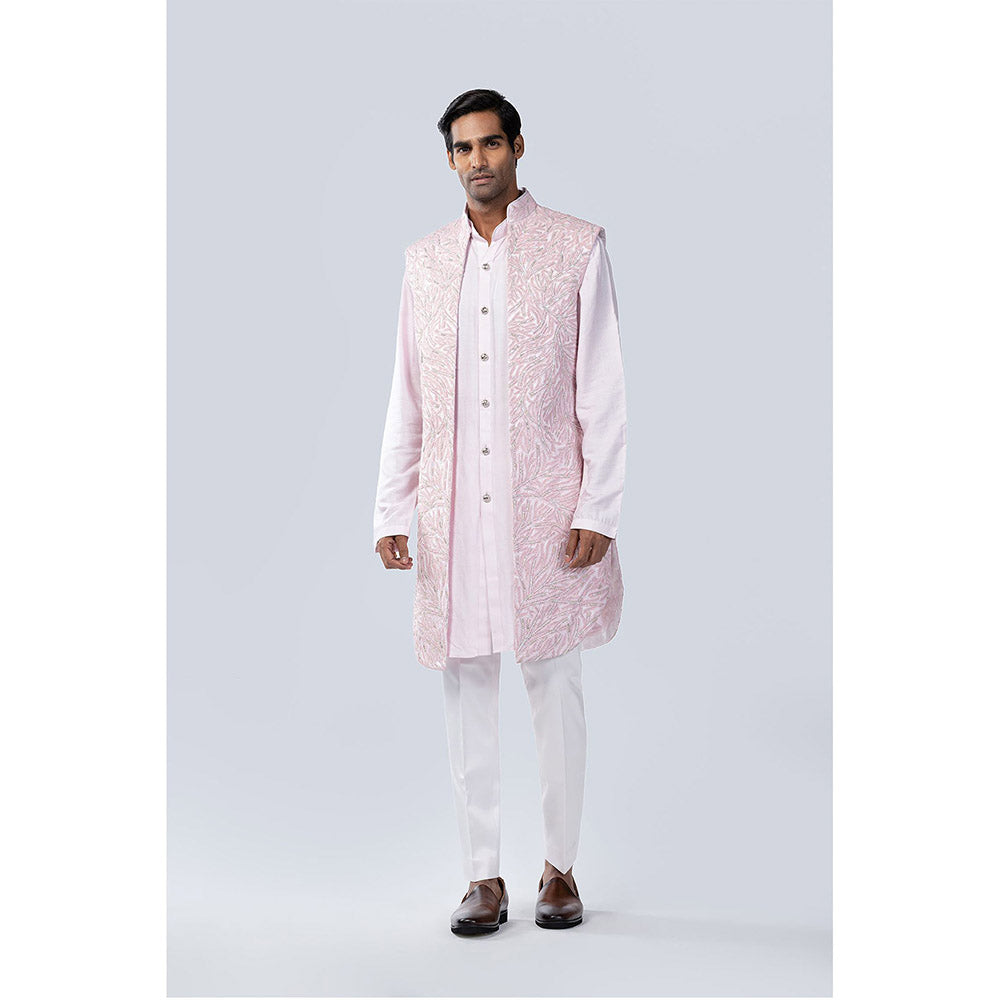 Arjun Kilachand Resham Thread and Silver Bead Emb Open Bundi (Set of 3)