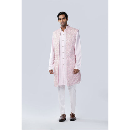 Arjun Kilachand Resham Thread and Silver Bead Emb Open Bundi (Set of 3)