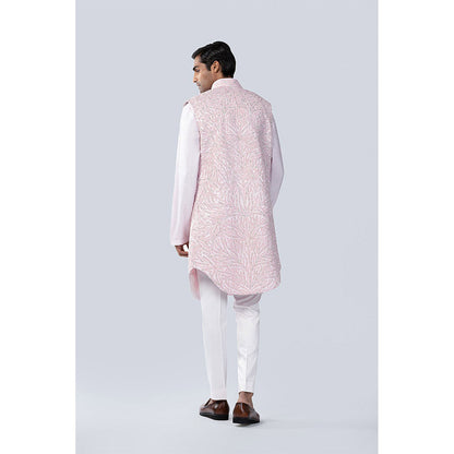 Arjun Kilachand Resham Thread and Silver Bead Emb Open Bundi (Set of 3)