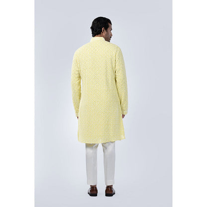 Arjun Kilachand Lemon Yellow Chikankaari Kurta
