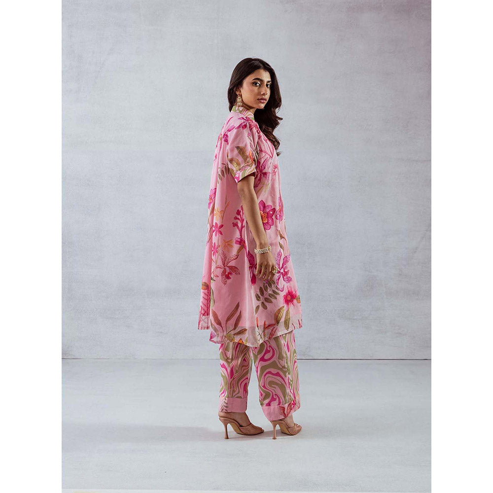 AROOP SHOP INDIA Women Pink Floral Co-Ord (Set of 2)