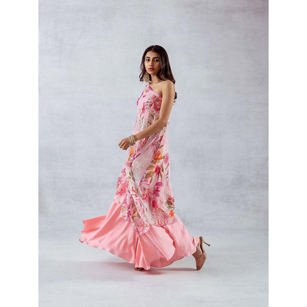 AROOP SHOP INDIA Women Pink Floral Kurta with Palazzo (Set of 2)