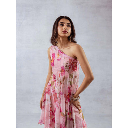 AROOP SHOP INDIA Women Pink Floral Kurta with Palazzo (Set of 2)