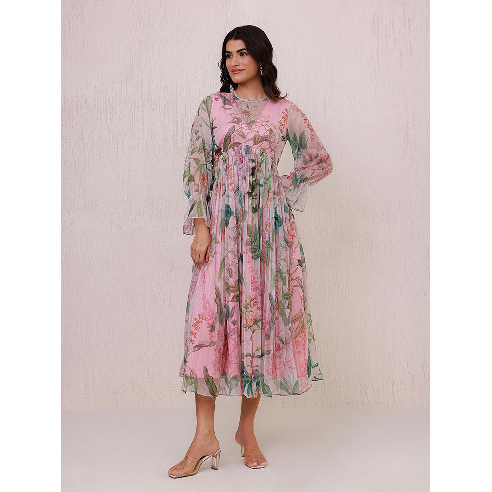 AROOP SHOP INDIA Pink Posie Midi Dress