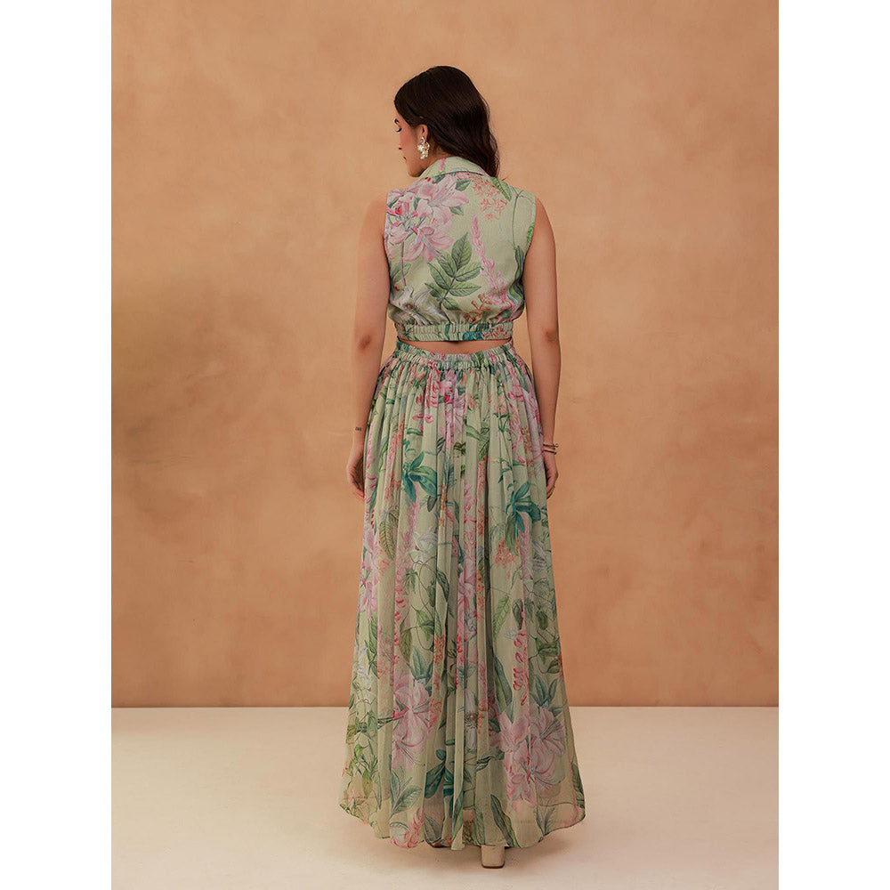AROOP SHOP INDIA Green Heather Maxi Dress