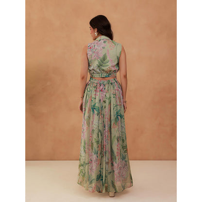 AROOP SHOP INDIA Green Heather Maxi Dress