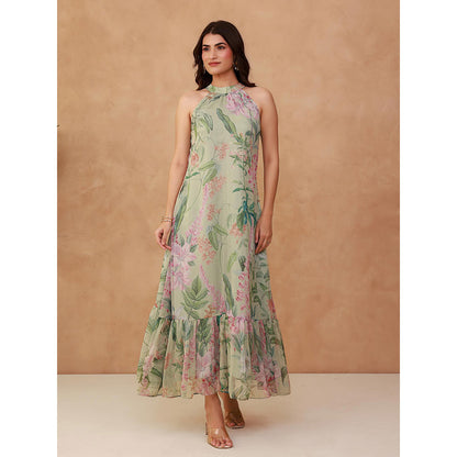 AROOP SHOP INDIA Green Patella Maxi Dress