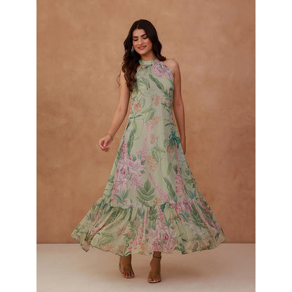 AROOP SHOP INDIA Green Patella Maxi Dress