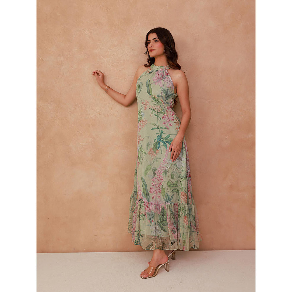 AROOP SHOP INDIA Green Patella Maxi Dress