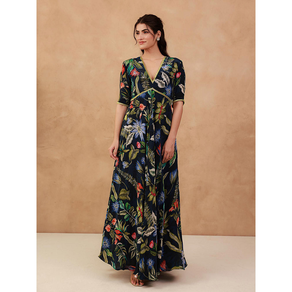 AROOP SHOP INDIA Navy Blue Melora Maxi Dress