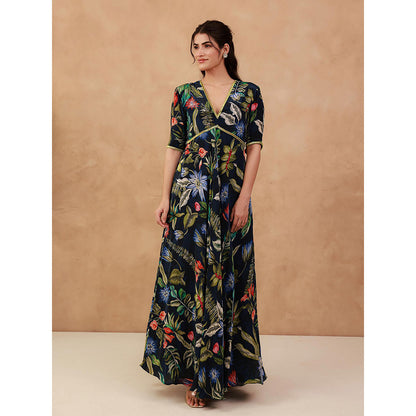 AROOP SHOP INDIA Navy Blue Melora Maxi Dress