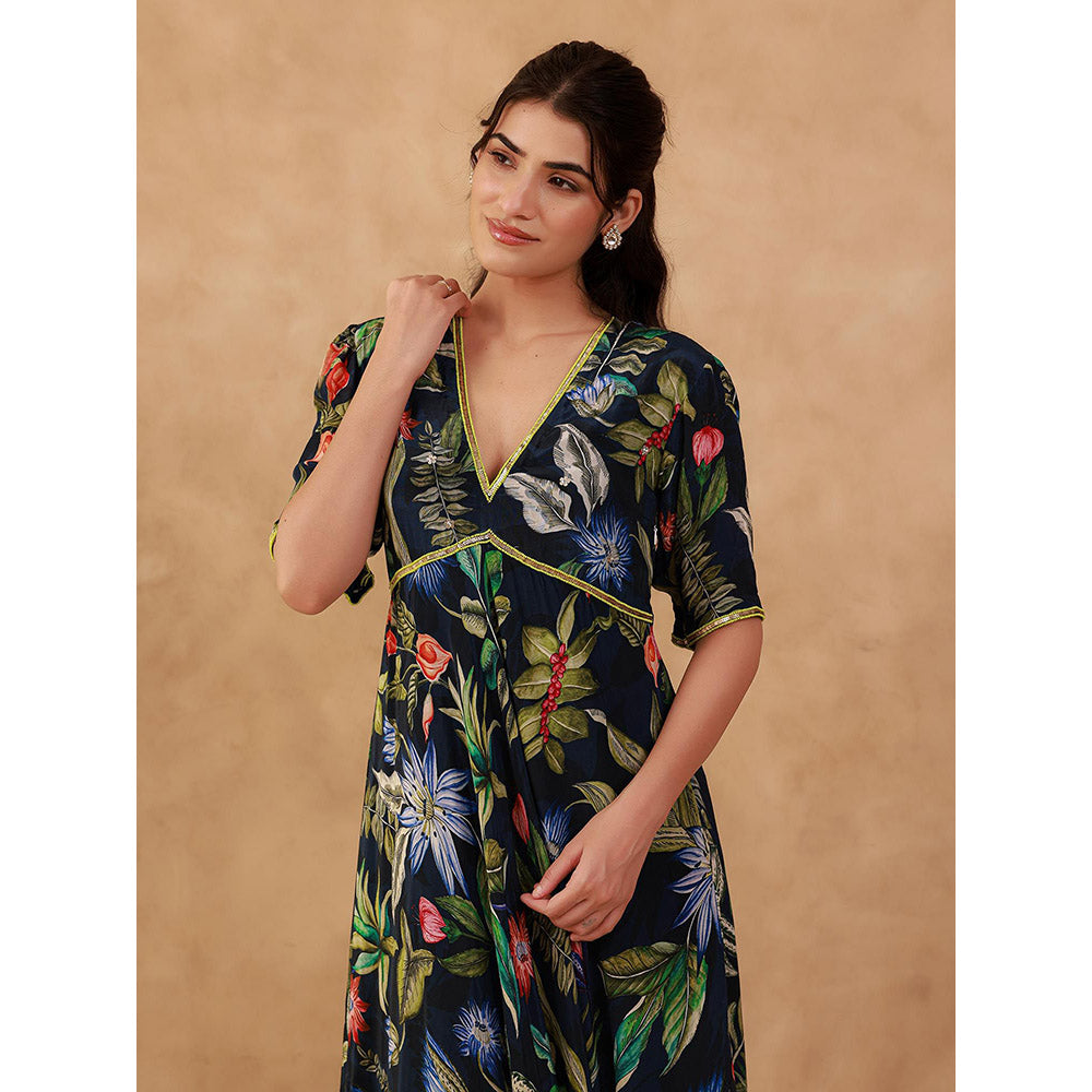 AROOP SHOP INDIA Navy Blue Melora Maxi Dress