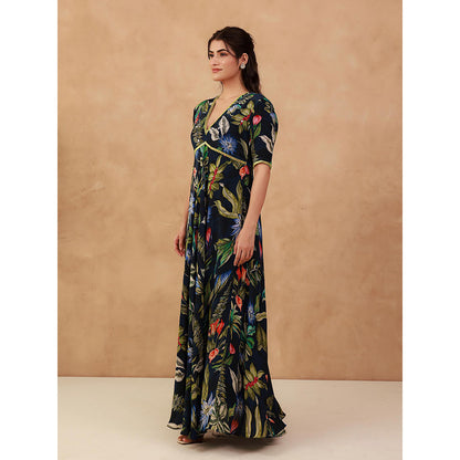 AROOP SHOP INDIA Navy Blue Melora Maxi Dress