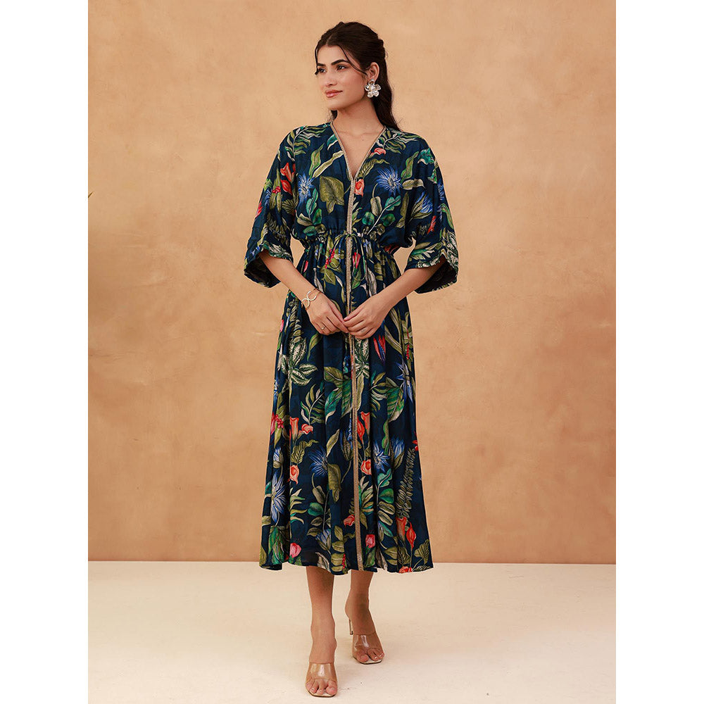 AROOP SHOP INDIA Navy Blue Gladia Midi Dress