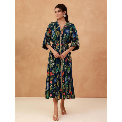 AROOP SHOP INDIA Navy Blue Gladia Midi Dress