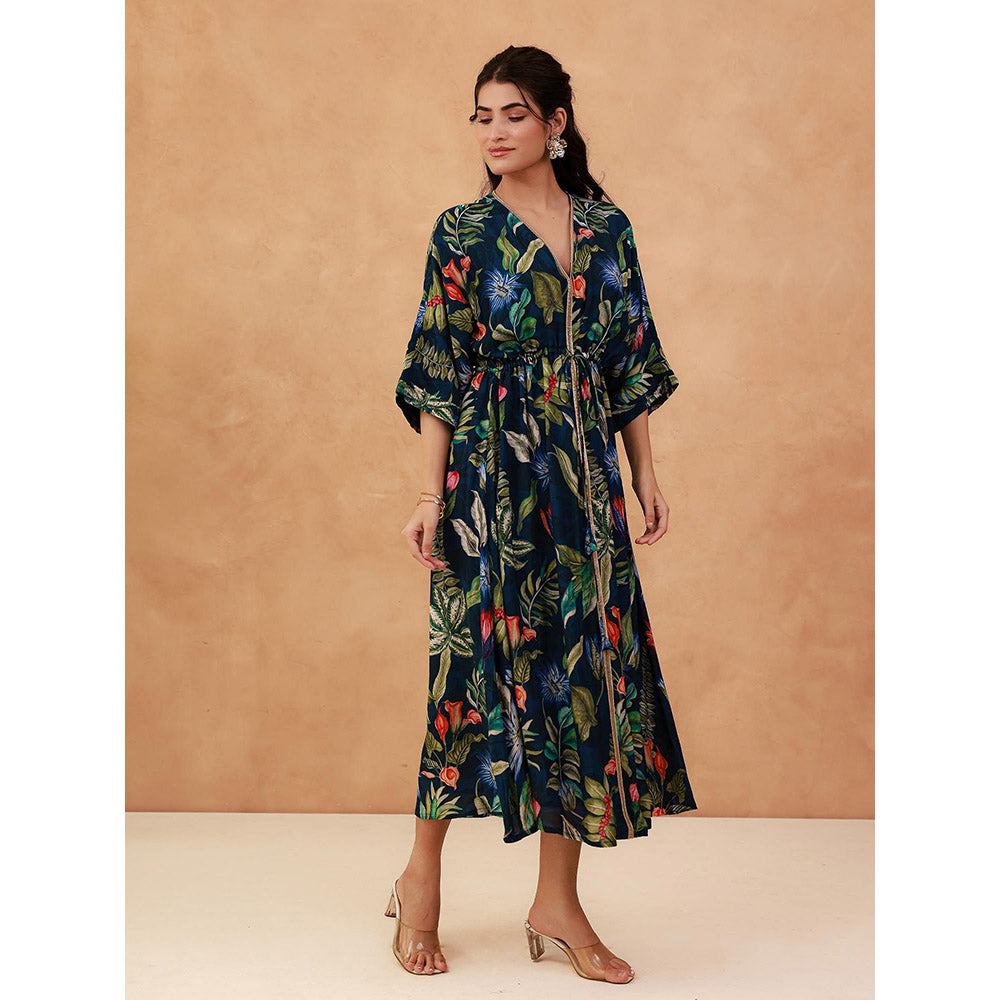 AROOP SHOP INDIA Navy Blue Gladia Midi Dress