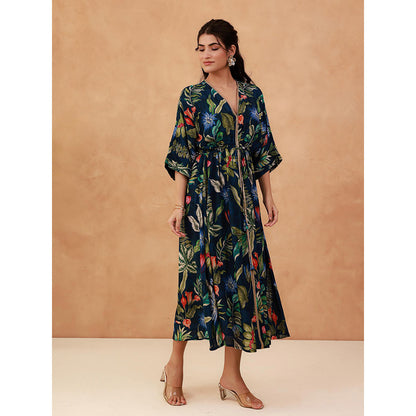AROOP SHOP INDIA Navy Blue Gladia Midi Dress