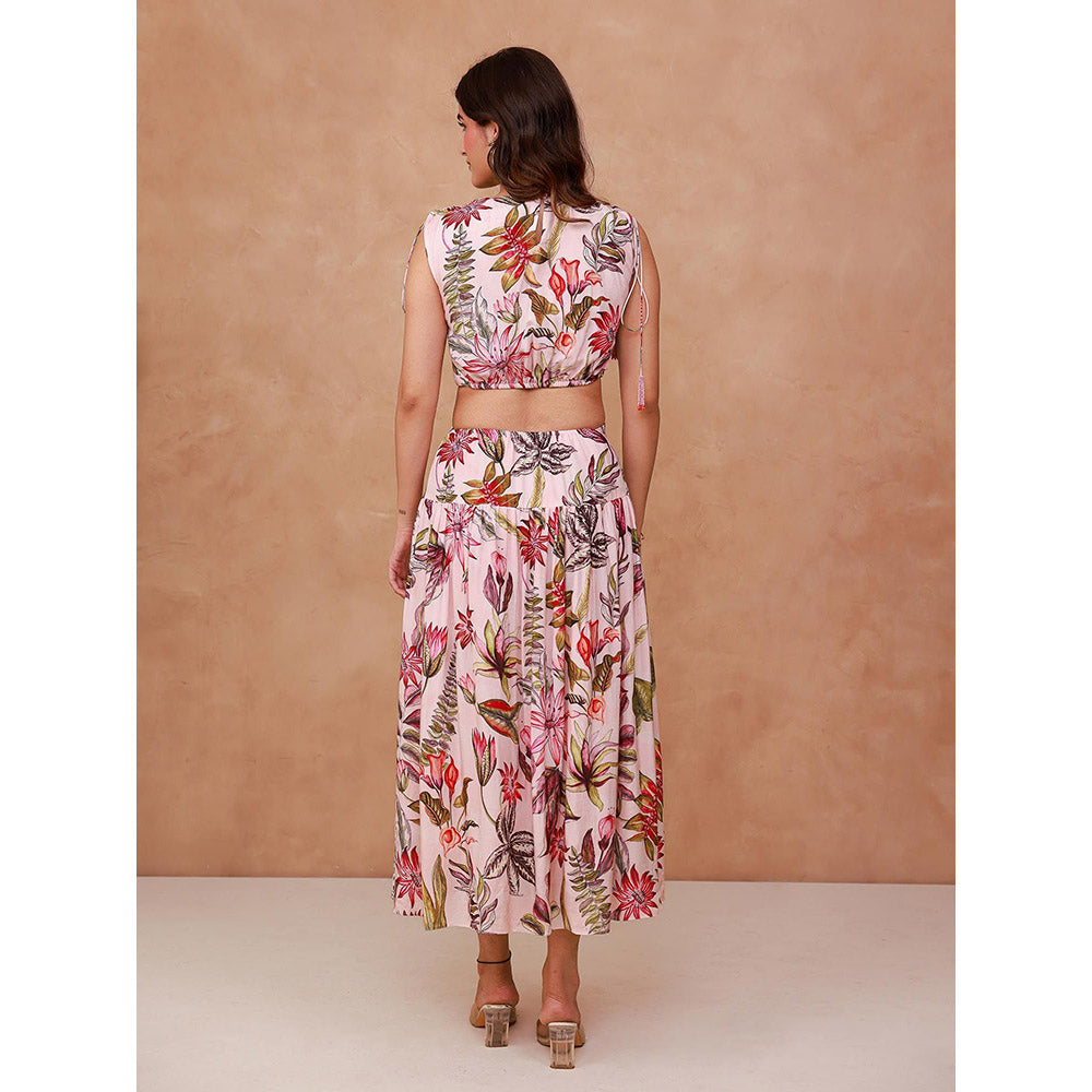 AROOP SHOP INDIA Pink Cosmos Midi Dress