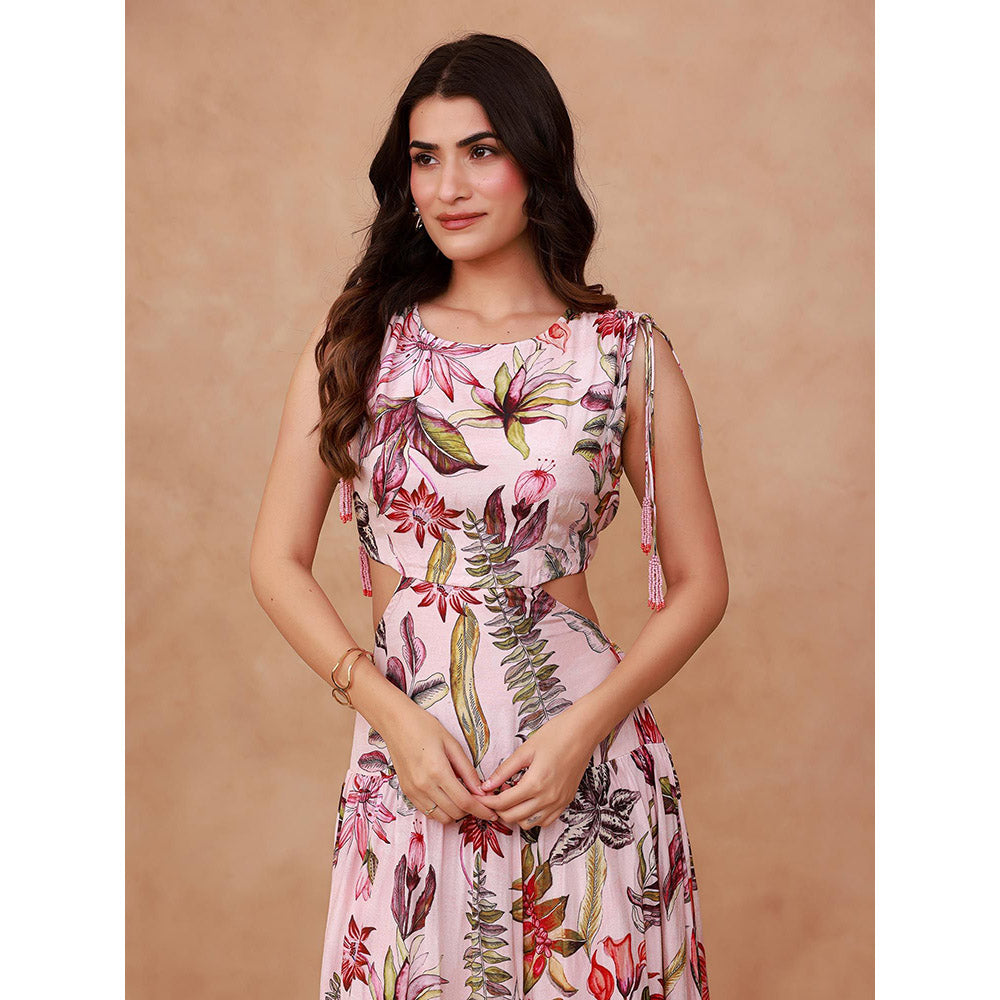 AROOP SHOP INDIA Pink Cosmos Midi Dress