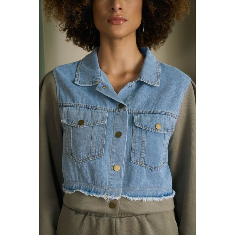 Aruni Military Green Jersey Denim Co-Ord (Set of 2)
