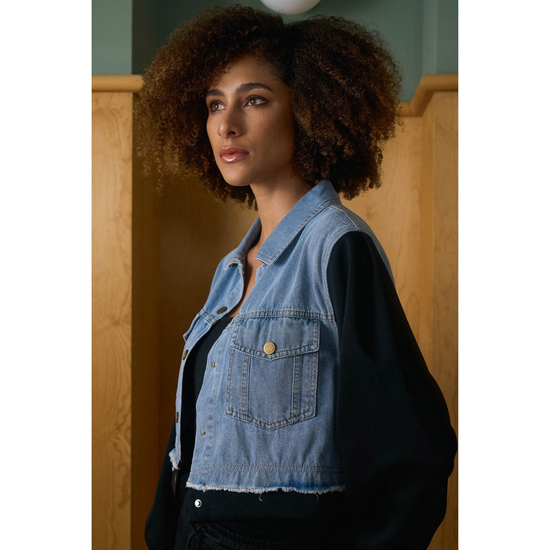 Aruni Black Jersey Denim Co-Ord (Set of 2)