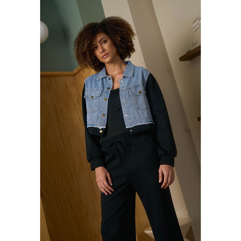 Aruni Black Jersey Denim Co-Ord (Set of 2)