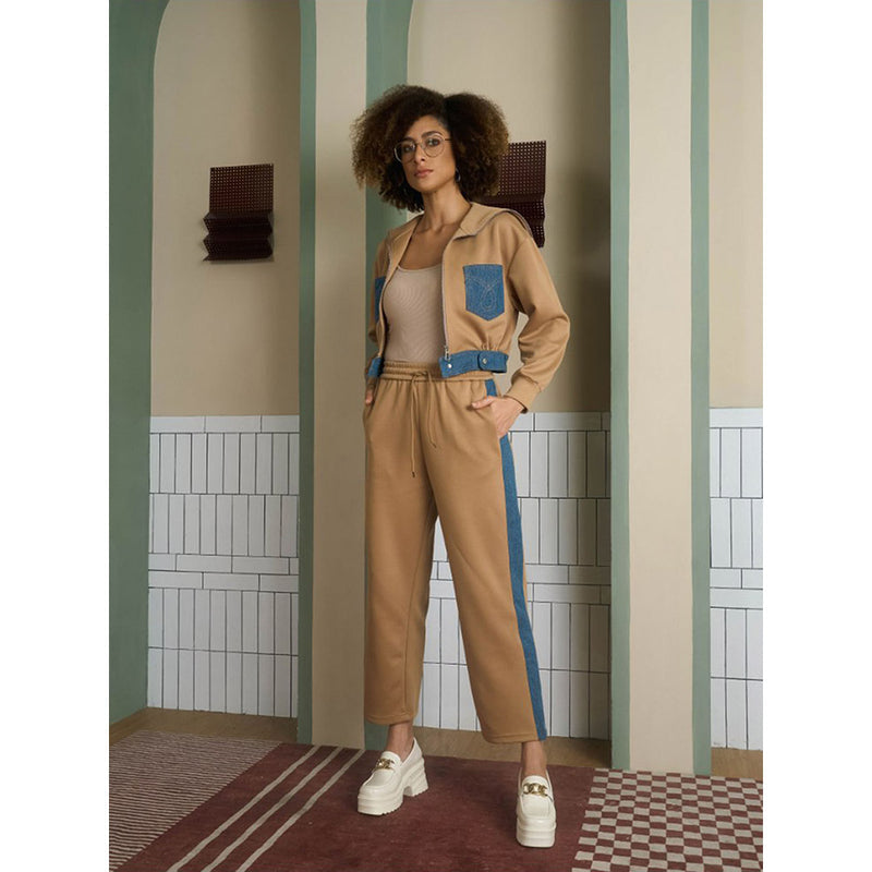 Aruni Brown Jersey Denim Co-Ord (Set of 2)