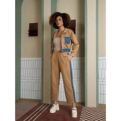 Aruni Brown Jersey Denim Co-Ord (Set of 2)