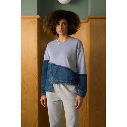 Aruni Grey Jersey Denim Top