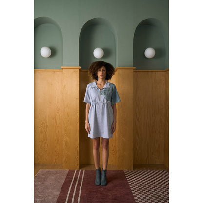 Aruni Grey Jersey Denim Detail Dress