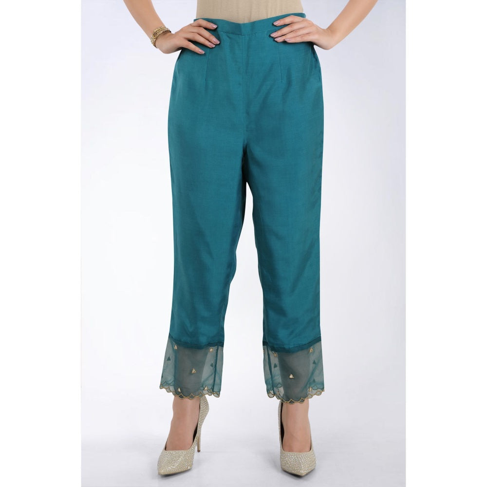 Asaga Anjun Teel Embroidered Chanderi Silk Kurta with Pants and Organza Dupatta (Set of 3)