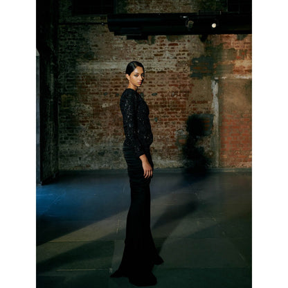 Asaga Green Ennies Short Jacket with Lehenga (Set of 2)