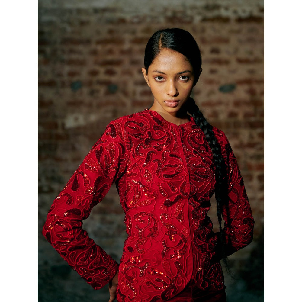 Asaga Fescu Tulle Jacket with Lehenga (Set of 2)