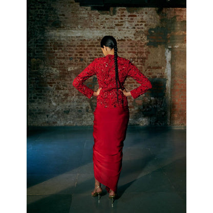 Asaga Fescu Tulle Jacket with Lehenga (Set of 2)