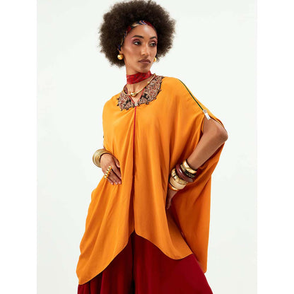 Aseem Kapoor Fizaa Mustard Embroidered Neckline Tunic