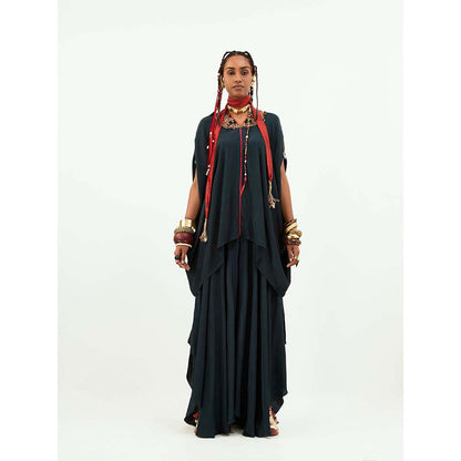 Aseem Kapoor Fizaa Blue Embroidered Neckline Tunic