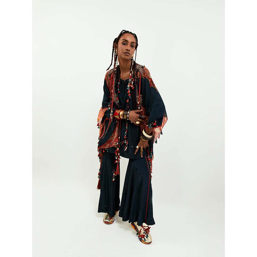 Aseem Kapoor Veni Black Embroidered Dupatta Jacket