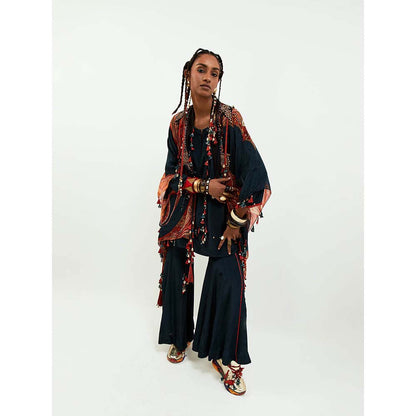 Aseem Kapoor Veni Black Embroidered Dupatta Jacket