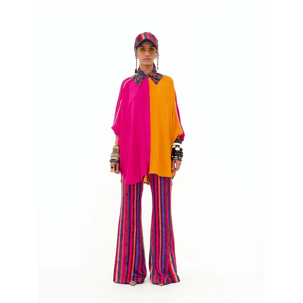 Aseem Kapoor Mandala Solid Color Block Shirt With Detailed Collar