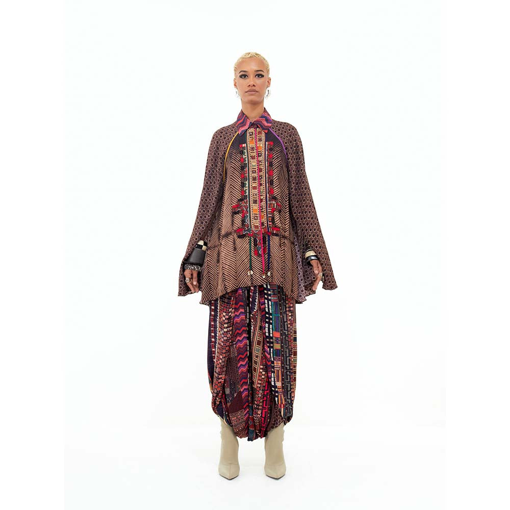 Aseem Kapoor Printed Atri Shirt With Highlighted Yoke
