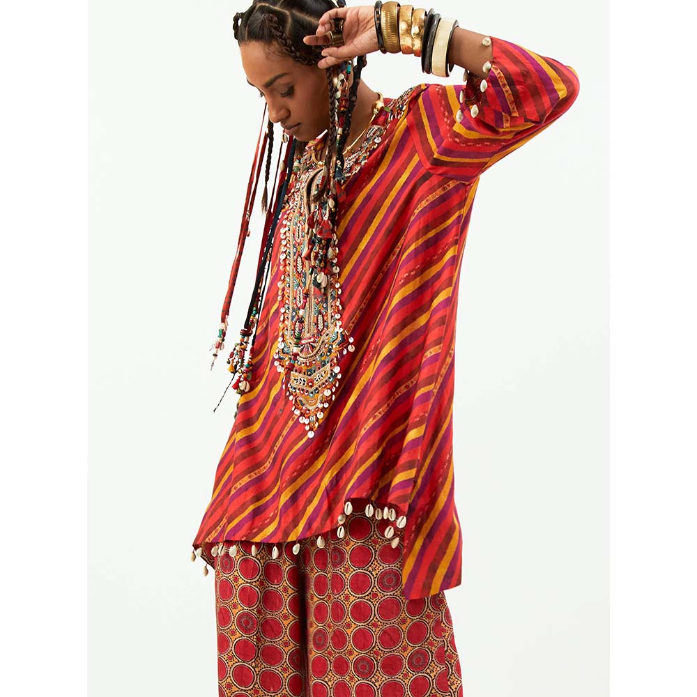 Aseem Kapoor Multi Colour Mitra Short Kurta with Palazzo (Set of 2)