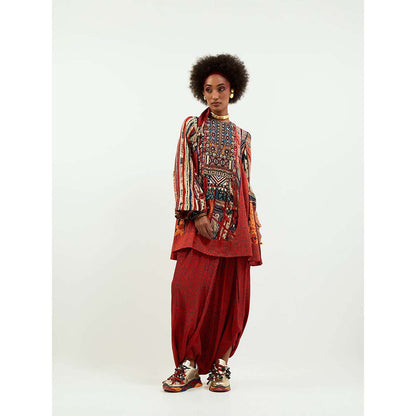 Aseem Kapoor Multi Colour Afghan Tunic with Dhoti (Set of 2)