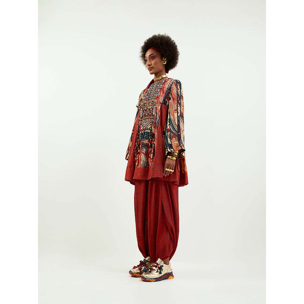 Aseem Kapoor Multi Colour Afghan Tunic with Dhoti (Set of 2)