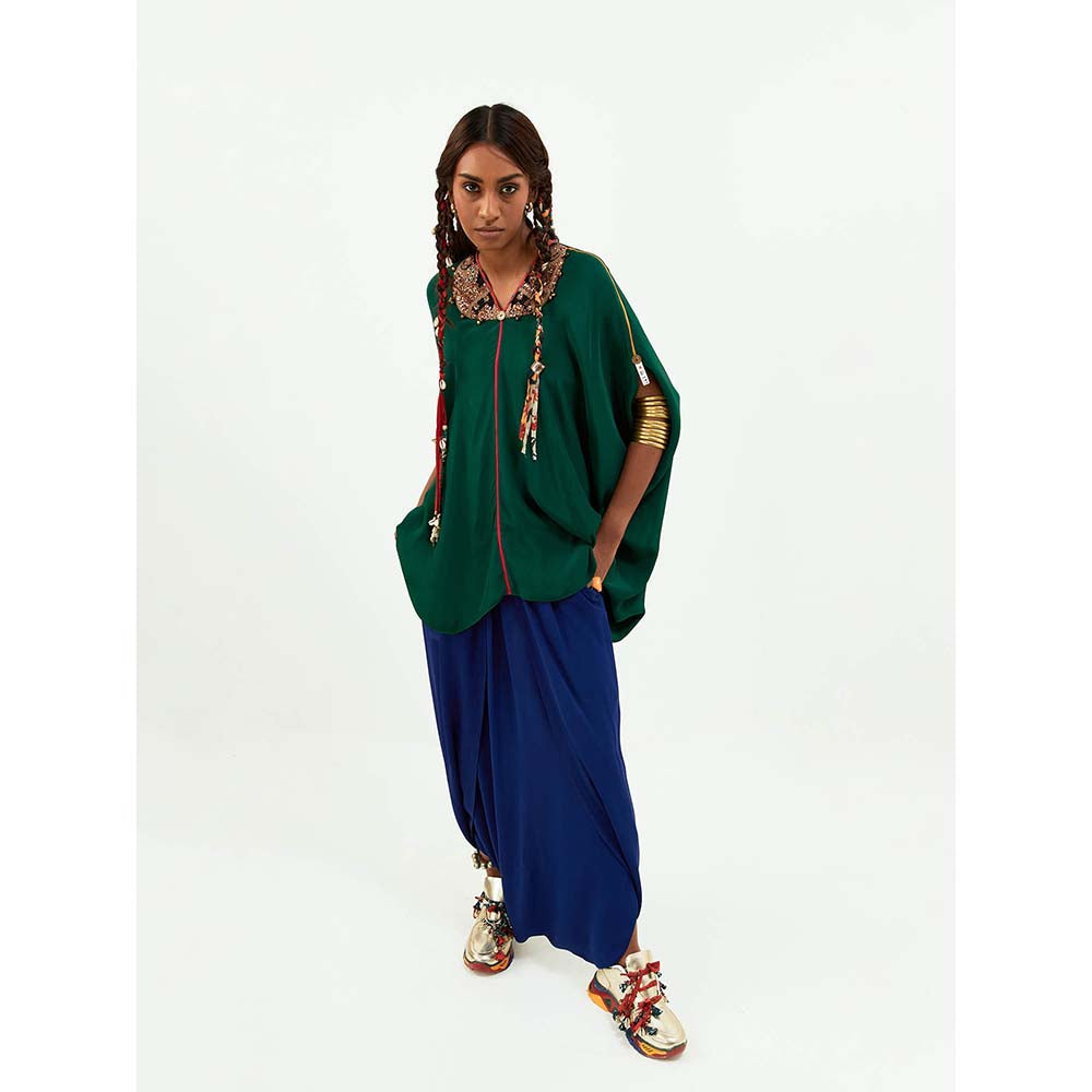 Aseem Kapoor Green Fiza Kaftan Tunic with Dhoti (Set of 2)