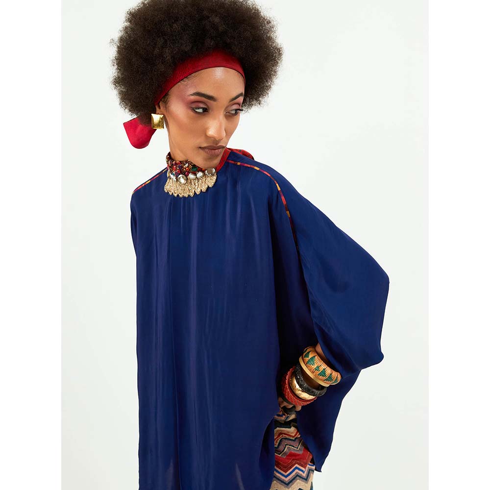 Aseem Kapoor Blue Ritu Kaftan Top with Sharara (Set of 2)