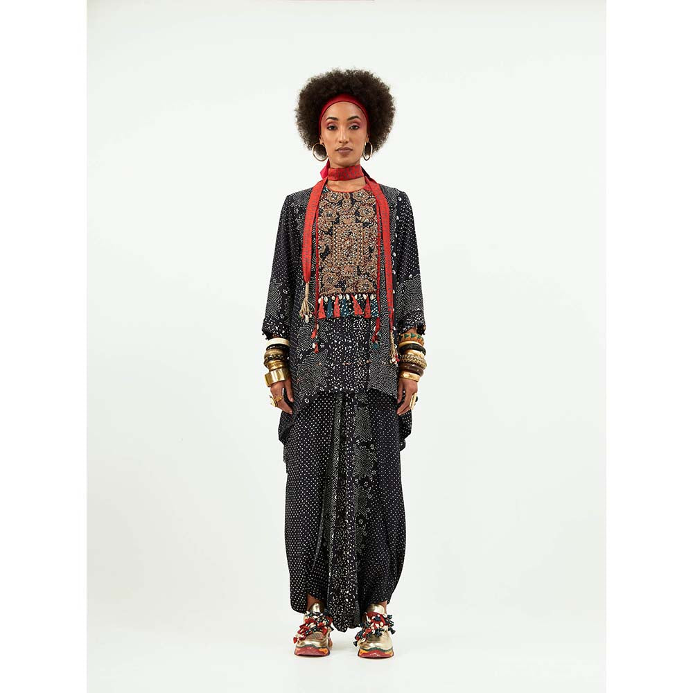 Aseem Kapoor Blue Mitra Short Kurta with Dhoti (Set of 2)